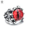 Gothic Dragon Claw Eagle Talon Ring Adjustable Open Band Evil Eye Blue Crystal Gothic Punk Jewelry for Men Women Unisex Vintage