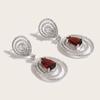 Fine Jewelry Gorgeous Design Sterling Silver 925 Natural Red Garnet Earrings Lady Anniversary Banquet Gift