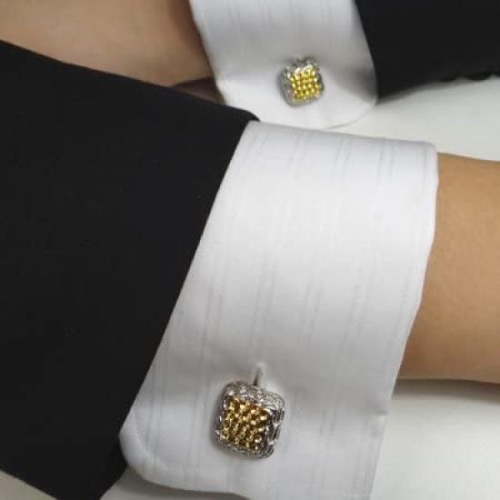 Karon Square Cuffs Cufflinks Cufflinks 2-tone