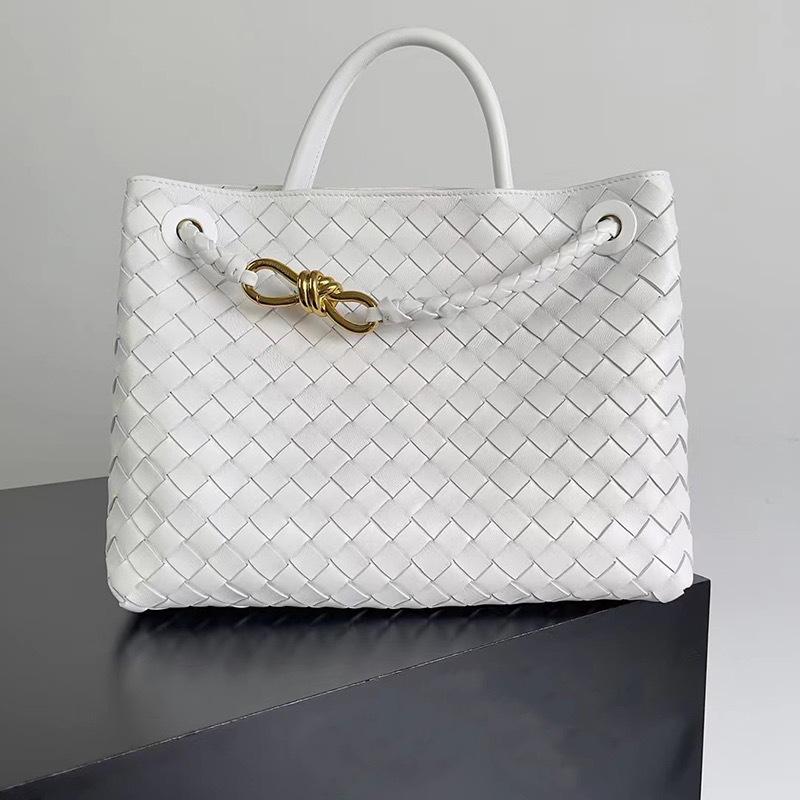 European and American Fashion New Woven Bag Large Capacity Versatile Diamond Cowhide Tote Bag Casual Shoulder Handbag