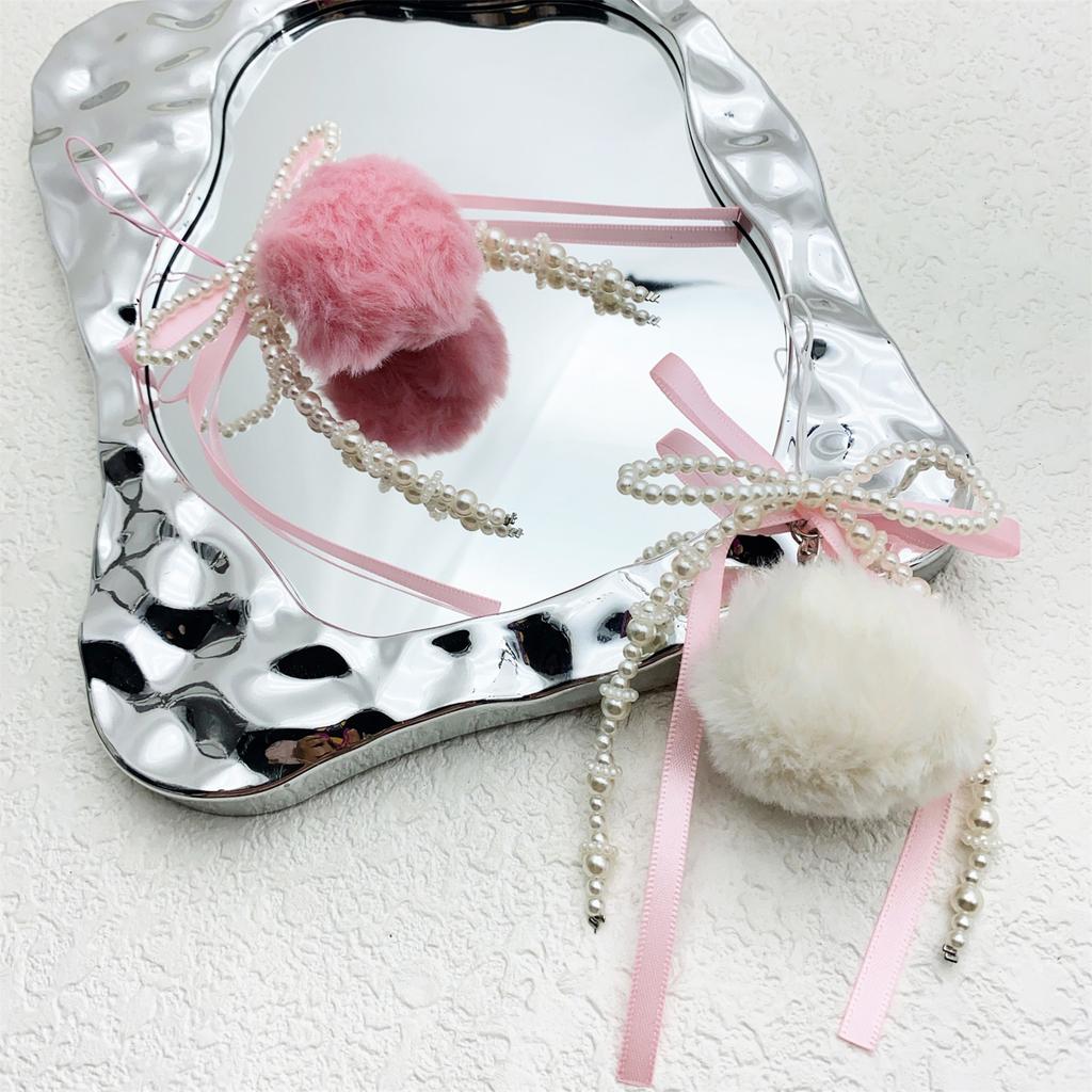 Fashion Phone Pendant Pearls Bowknot Phone Charm Bead Bowknot Charm Suitable for Keychain Handbag Phone Accessory