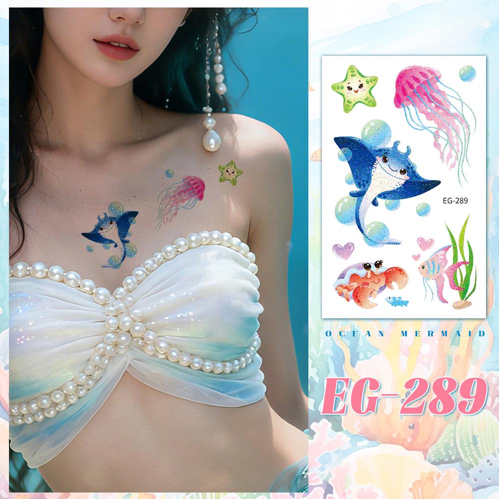 Ocean Glitter Animal Waterproof Tattoo Stickers for Kids