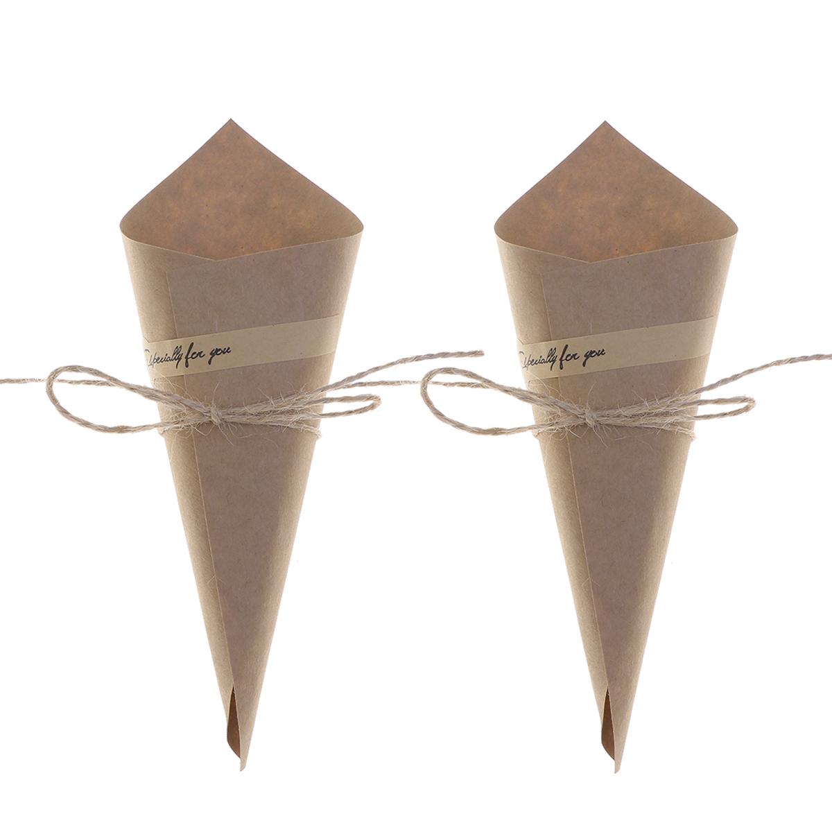 

50 шт. Сделай сам, ручная работа, оберточная бумага для букетов, свадебное конфетти, крафт-бумага, упаковочный конус (Оригинальный желтый)