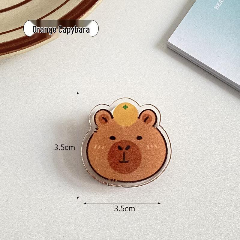 Capybara Double-Sided Acrylic Cartoon Clip for Sticky Notes & Snack Sealing
