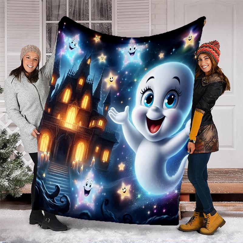 1pc Casper2 Theme Blanket - Digital Print, Polyester, Cozy for All Seasons, Perfect for Outdoor, and Travel