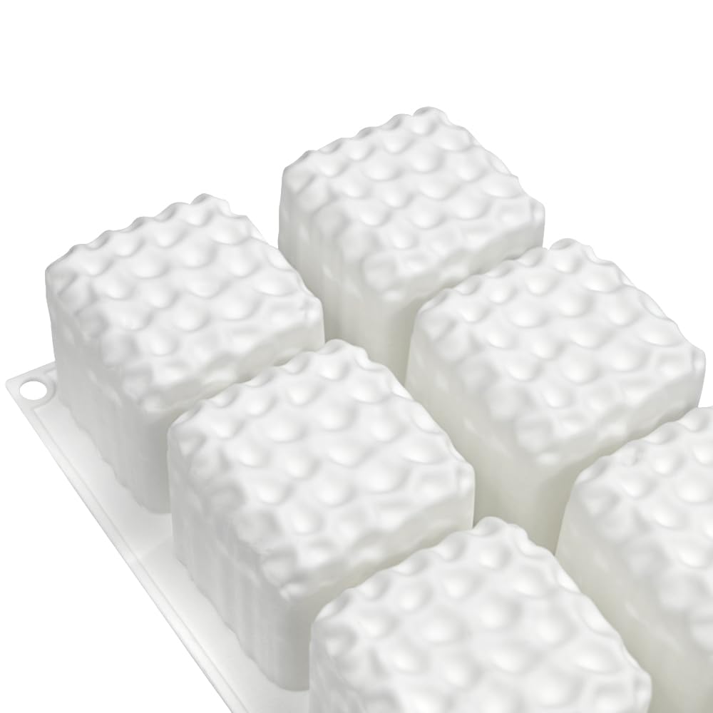 Silica Gel Mousse Cake Mold, Bakery Dessert Mousse DIY Chocolate Soap Candle Mold, 8-Cavity Cube Honeycomb