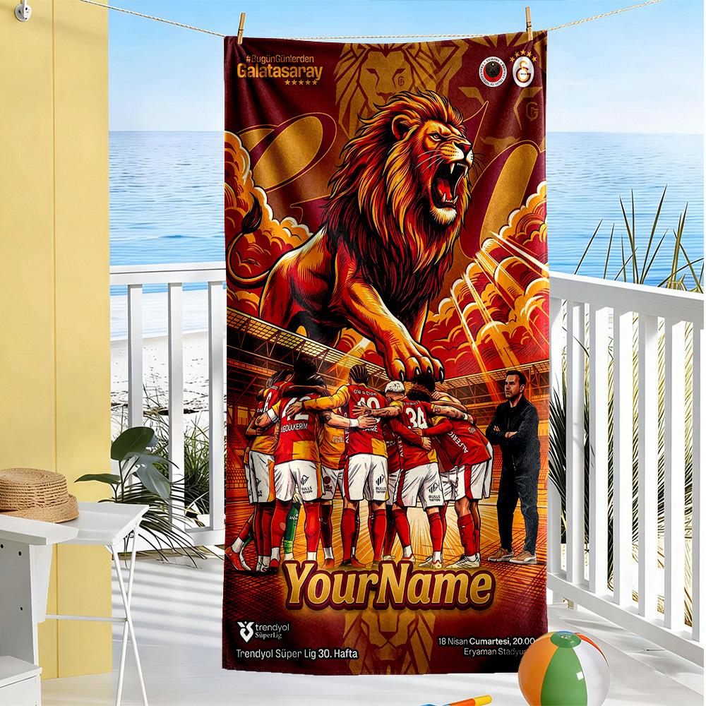 Galatasaray Personalized Name Beach Towel Soft Durable Quickdry Portable For Swimmingbeachcamping Travel Beach Accessoriesgym