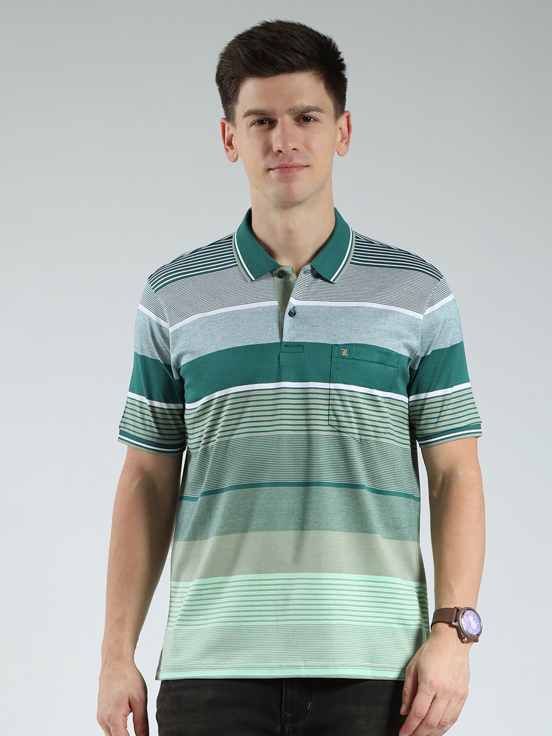 Monte Carlo Men Regular Fit Green Tshirt XXL
