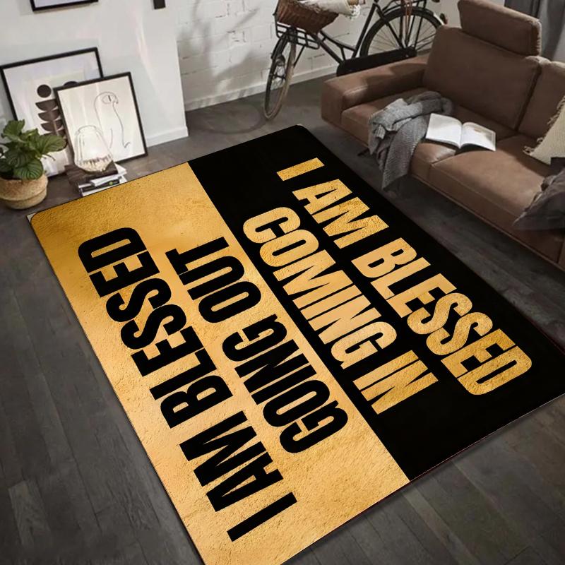 

Inspirational Blessed Quote Carpet Non-Slip Rug Mat for Living Room Home Decoration Bedroom Living Room Decoration Home Rugs 40X60CM