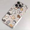 Transparent Shockproof Phone Case for IPhone 17 16 15 14 13 12 11 Pro Max IPhone 16 15 14 Plus Adorable Pixelated Kittens