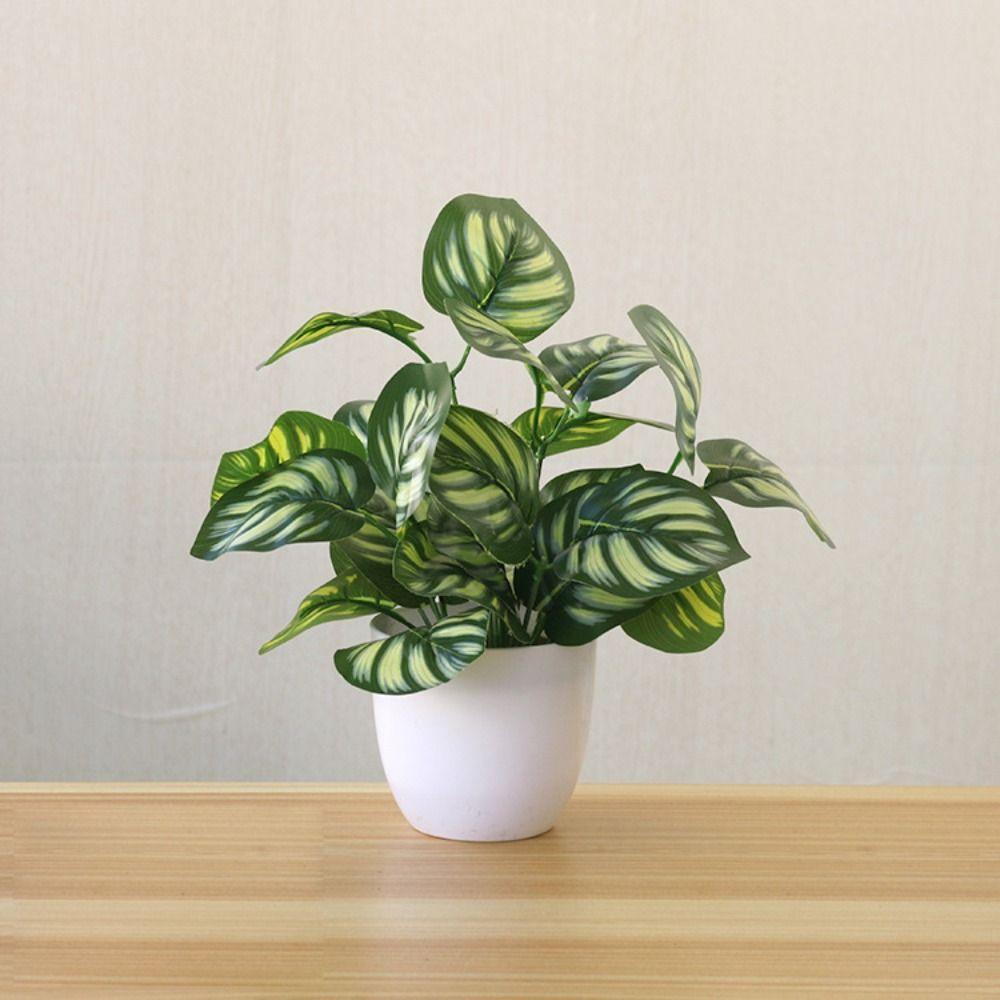 Green Artificial Plants Bonsai Faux Grass Simulation Greenery Bonsai Lifelike Potted Scindapsus