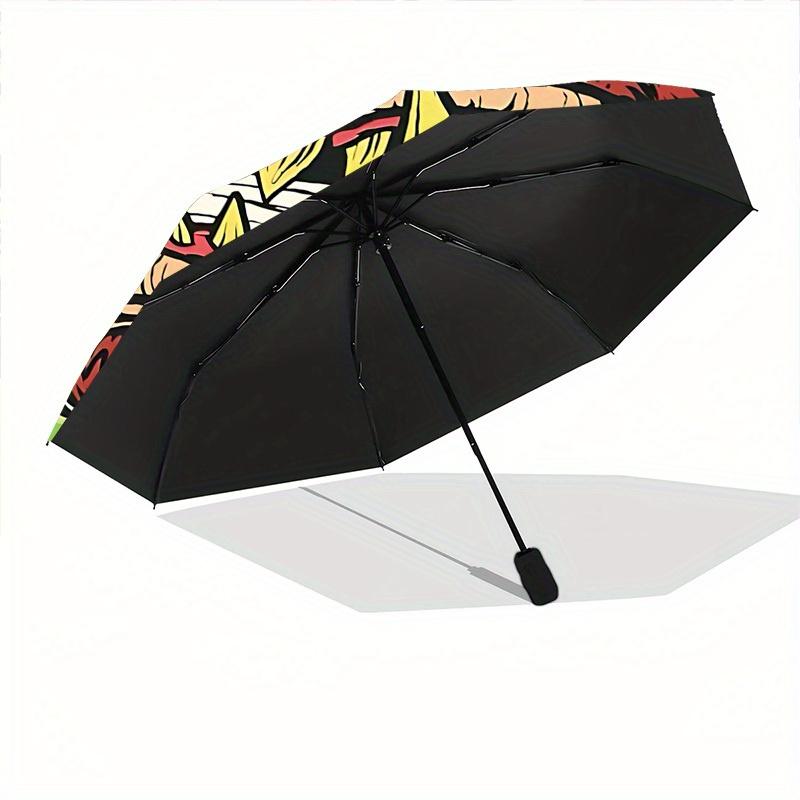 1pc Zombie Wolf Auto Open/close, All-Season Portable Folding Umbrella for Women & Men, Travel, Everyday, Formal Events - Compact Luxury Parasol, Outdo