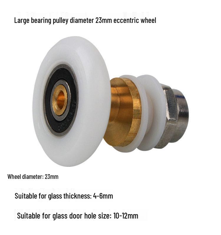 Accessorio Ruota Eccentrica per Porta in Vetro Singola Doccia, Nucleo in Rame Vintage