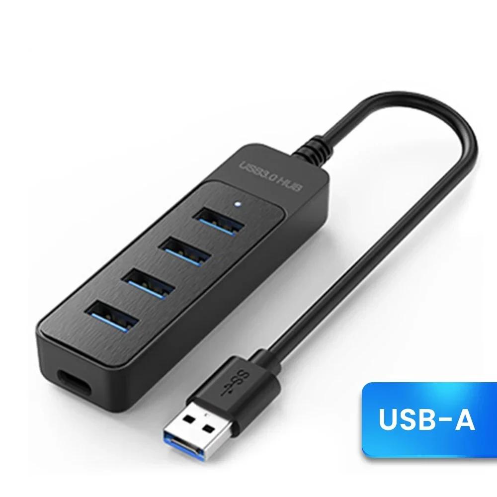 Многопортовый USB Type-C хаб 4-портовый USB разветвитель адаптер высокоскоростной USB 2.0 сплиттер адаптер питания для компьютерных аксессуаров