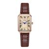 Casual Retro Roman Dial Quartz Watches Ladies Rectangle Leather Strap Wristwatch Clock Fashionable for Women Reloj De Mujer
