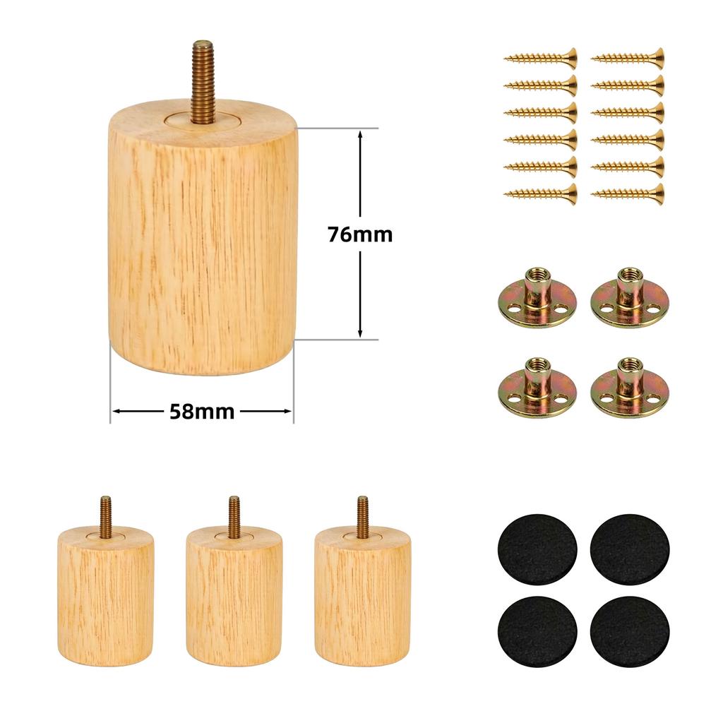 4 Bucăți Picioare Lemn pentru Mobilier Masă Picioare Canapea de Înlocuit Cu Șuruburi Înălțătoare Mobilier Îmbunătățiri Casă DIY Picioare de Înlocuit Pentru Canapea Fotoliu Dulap