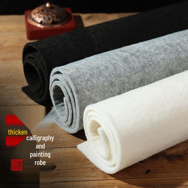 Calligraphy Felt Pad - 5MM Thick Rice Grid Cloth in Black, White, Grey - Ideal for Students