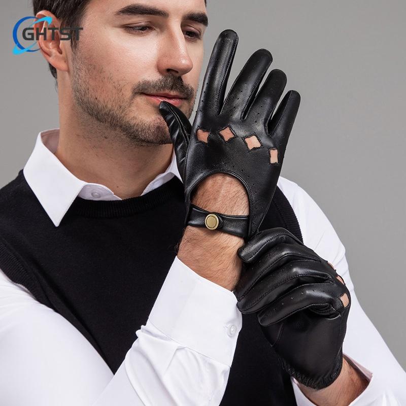 Men's leather Gloves Thin Touch Screen Driving Retro Bike Breathable Stick Hand repair hand handsome Glove