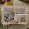 Vintage Floral Resin Tray European Style Storage Box Ornament Three Compartment Vanity Holder Desk Organizer Home Decor