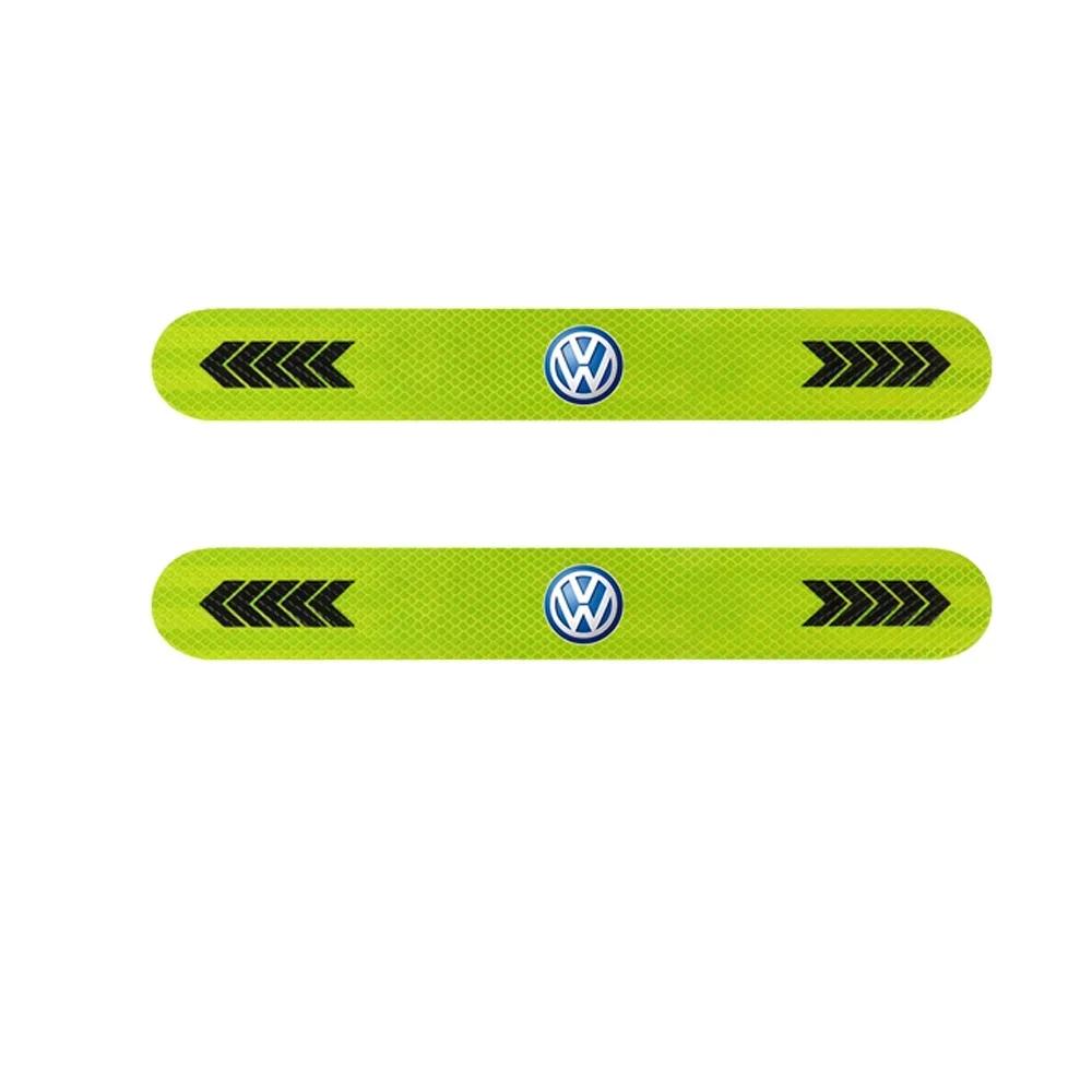 opq1 For VW Golf 8 7 5 6 Passat Polo GTI Tiguan R32 MK4 Rline Car Body Safety Warning Mark Reflective Stickers Auto Styling 1pc/2pcs