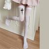 Anime JK Mädchen Kreuz Print Strümpfe Damen Seiden Leggings Strumpfhosen Socken Cosplay Kostüm Über Knie Oberschenkel Hoch Lange Socken