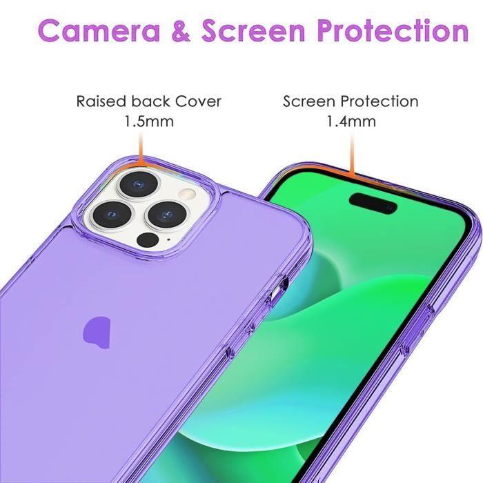 Coque - pour iPhone - 14 Pro Max - Protection Antichoc - Violet - Semi-Transparent