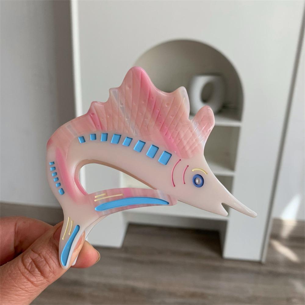 Sweet Tuna Hair Claw Korean Style Marine Organisms Shark Clip Acetate Ocean Tunny Hair Clip  Female