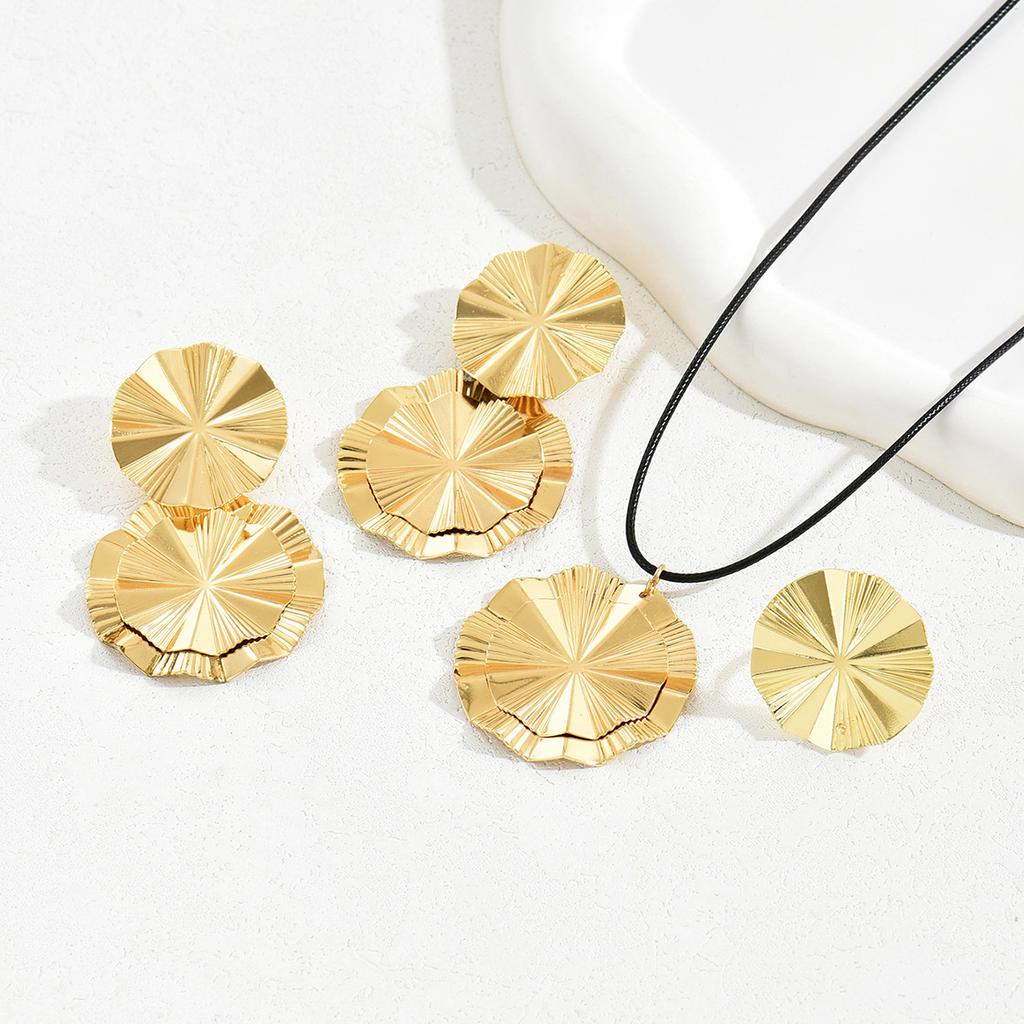 Cercei hip-hop personalizați pentru femei, set colier, cercei cu șurub cu design la modă cu strat dublu, inel simplu și versatil pentru femei