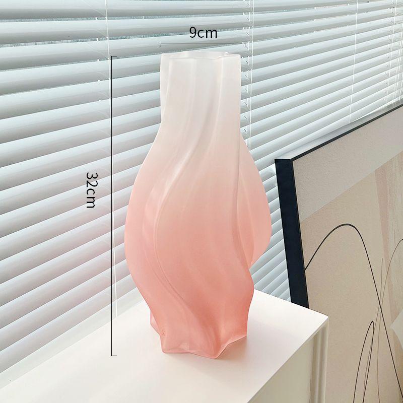 Nordic creative tornado shaped frosted high-end vase glass flower arrangement living room dining table art decoration ins