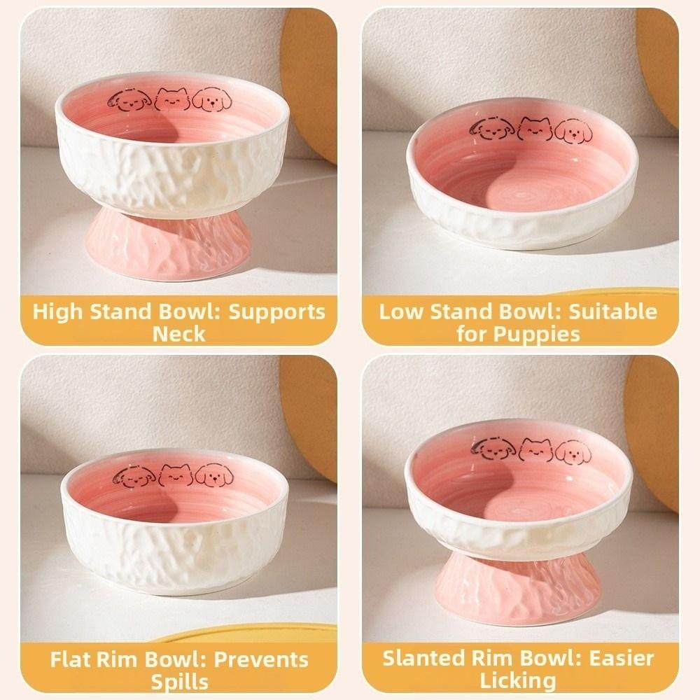 Ceramic Elevated Cat Bowl Anti-Vomiting Raised Pet Feeder Pet Food Water Bowl  Pet Supplies