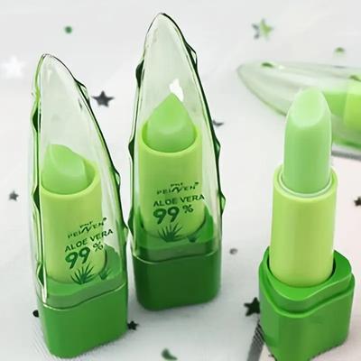 Feuchtigkeitsspendender, natürlicher Aloe Vera-Lipgloss mit Farbwechsel, lang anhaltende, nahrhafte Lippenpflege, Temperaturwechsel-Lippenbalsam, Lippenstift, Kosmetik