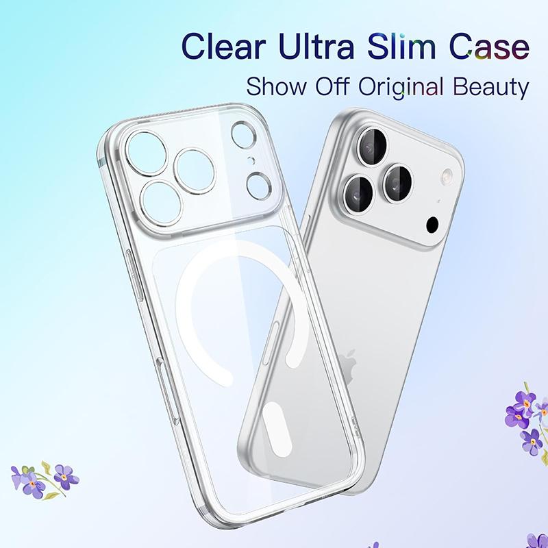 Luxury Transparent for Magsafe Phone Case for iPhone 17 Pro Max 17 Pro Non-Yellowing Clear Hard PC Bumper Cover Shell Coque Capa