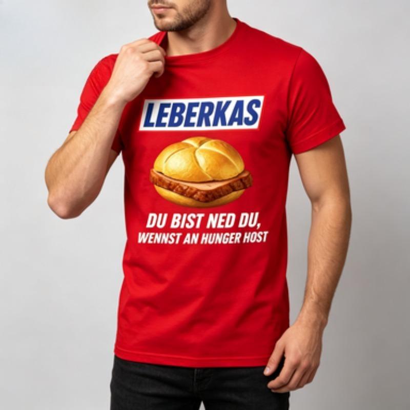 2026 New Unisex Pure Cotton Tee Classic Leberkas Meat Loaf Bread Gerunisex Saying Print Streetwear Food Lover Male Shirts