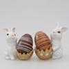 2pcs Cute Rabbit Easter Figurine Micro Landscape Home Decorations Garden Statue Ornaments Spring Party Holiday Gift