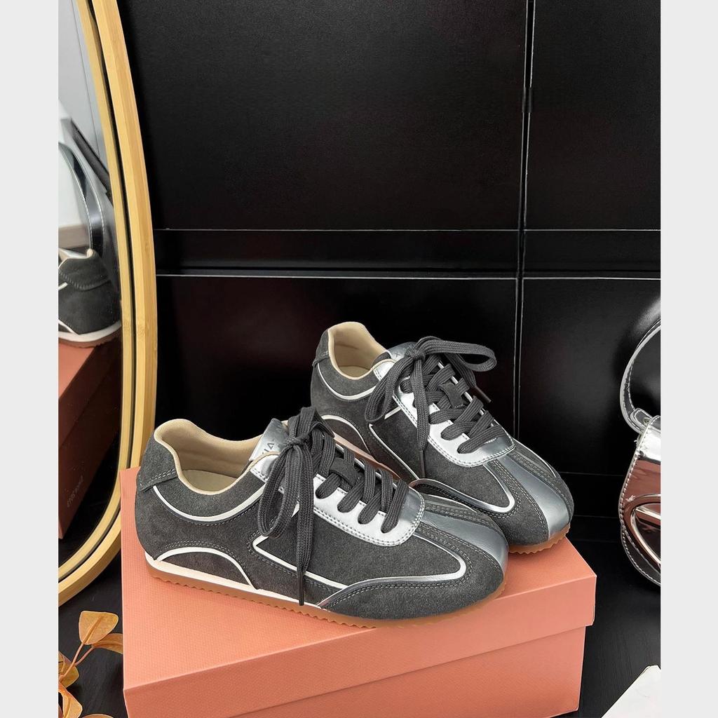 Retro podwyższenie wewnętrzne płaska podeszwa damskie nowe wszechstronne wygodne okrągły nosek sznurowane casual