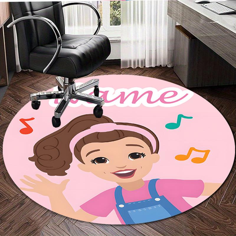 Personalized M-Ms Rachel Round Chair Office Rug - Perfect for Mat, Office Chair & More - Ideal Gift for Birthdays and Holidays