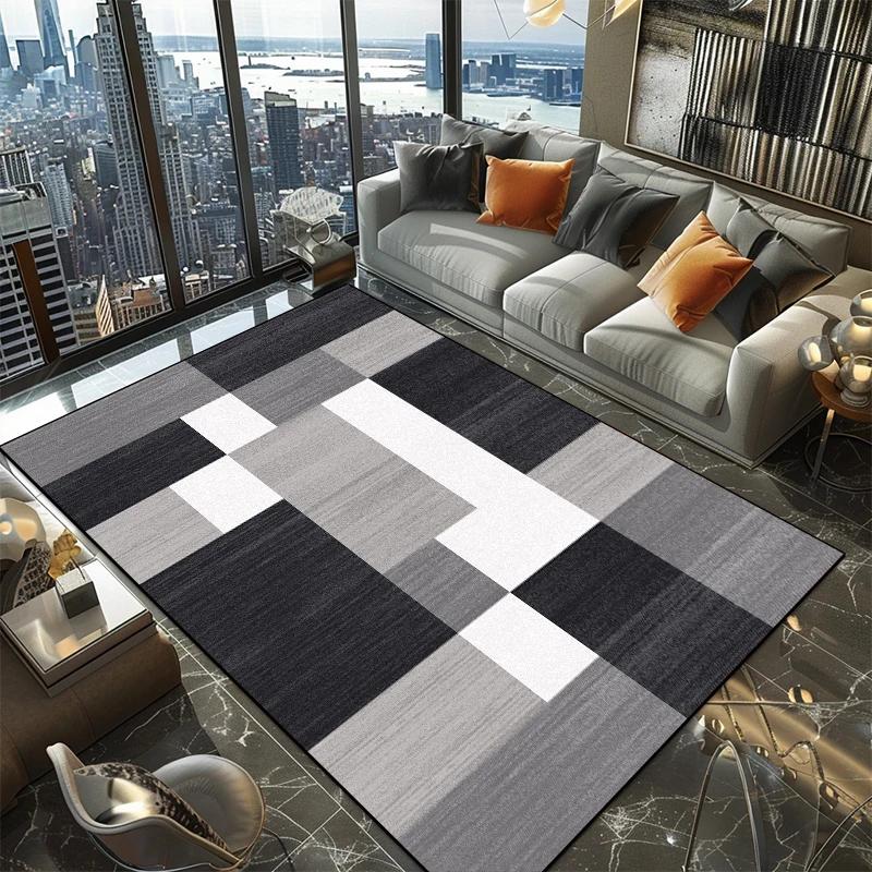 Nordic Geometric Pattern Carpets for Living Room 200x300cm Luxury Large Room Rugs Machine Washable Non-slip European Tatami Mat
