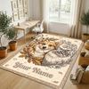 Cosmic Tree Theme Soft Crystal Velvet Rug Custom Name & Text Print Non Slip Floor Rug for Bedroom Living Room