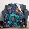 1pc Floral Patterns Blanket, Lightweight Flannel Throw Blanket for Sofa, Bed, Travel, Camping, Living Room, Office, Couch043