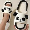 Cute Panda Four Seasons Household PVC Soft Bottom Couple Cartoon Cotton Linen Slippers