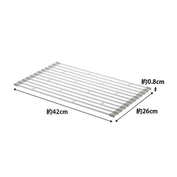 Yamazaki Folding Dish Rack S White, Approx. W26 x D42 x H0.8cm, Plate 7847 Small