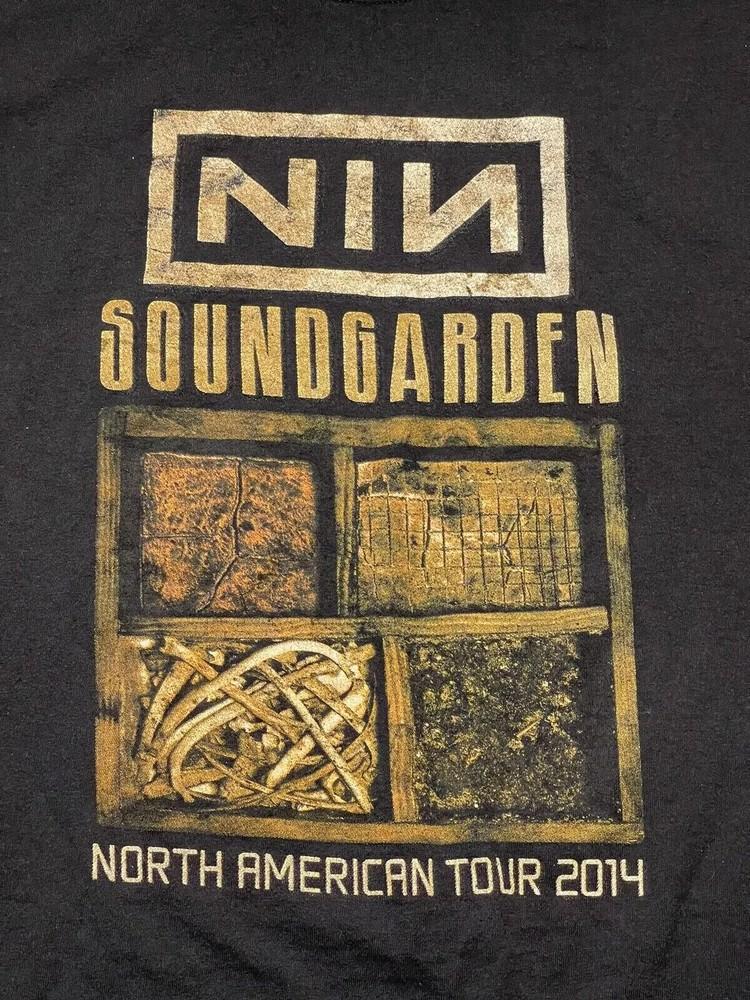 NIN Nine Inch Nails Soundgarden Североамериканский тур 2014 Унисекс Футболка XXXXL