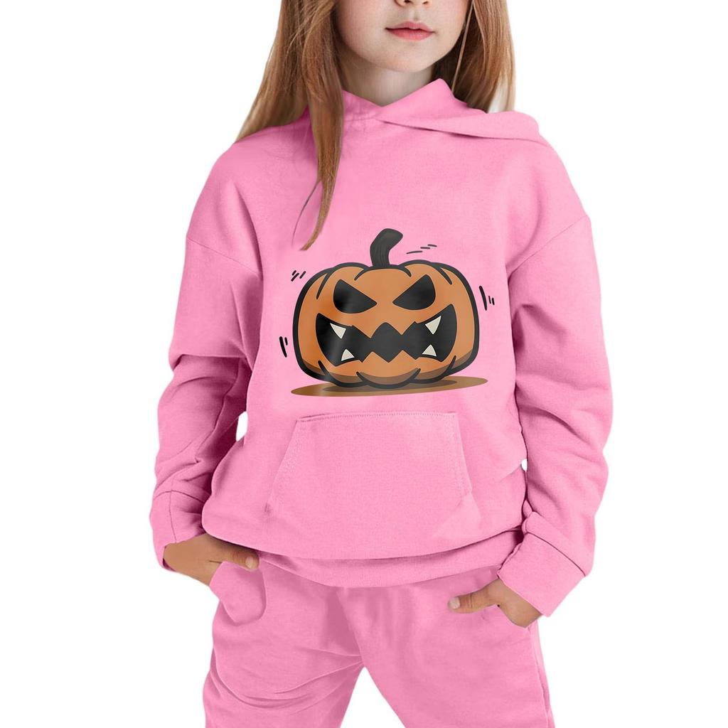 Kids Hoodie with Halloween Print - Casual Long Sleeve Pullover for Boys and Girls