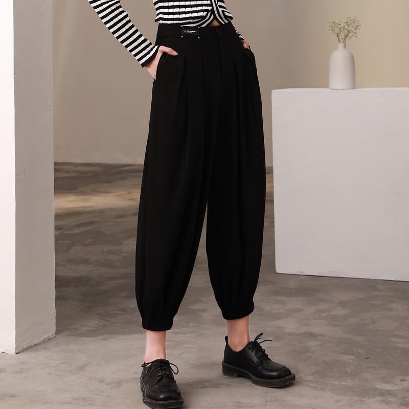 JIANHU Women's High-Waist Tapered Harem Pants