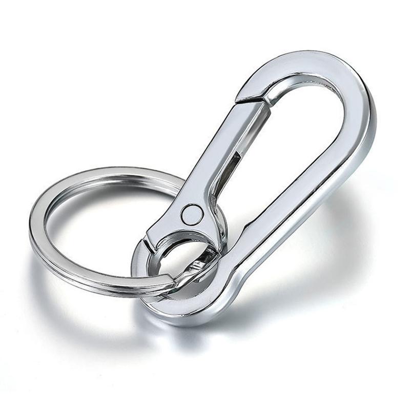Men Stainless Steel Horseshoe Buckle Climbing Keychain Anti-Lost Buckle Hanging  Key Ring Car Decoration Gift