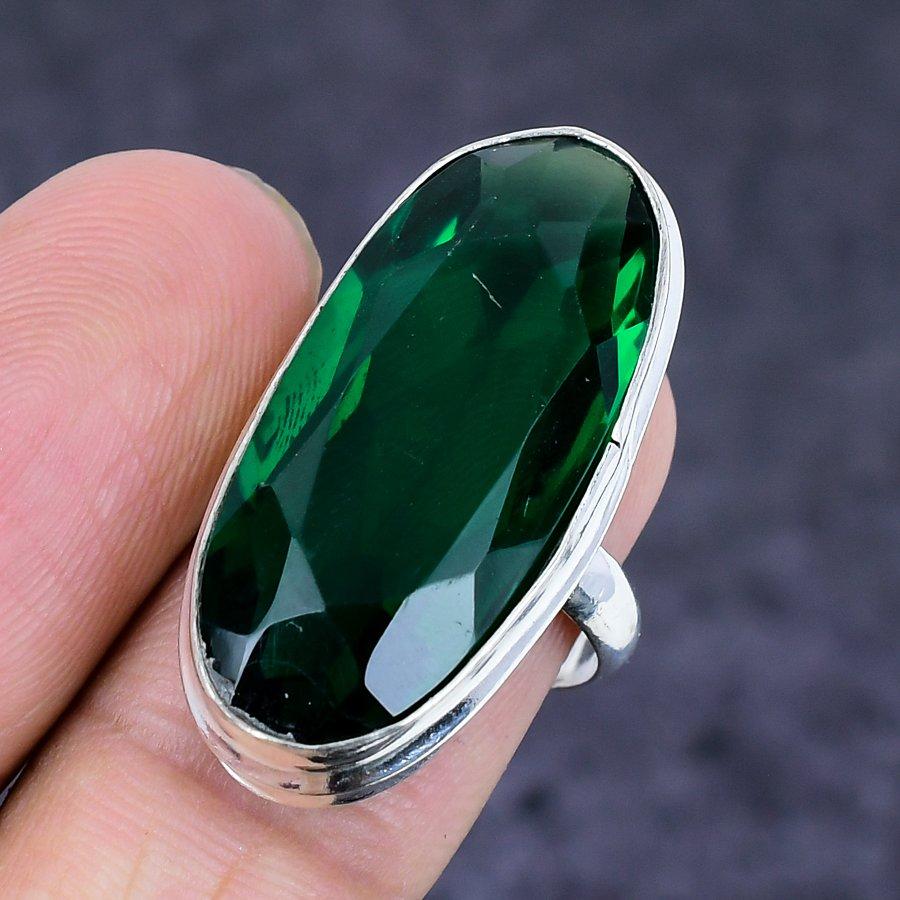 Chrome Diopside Gemstone 925 Sterling Silver Jewelry Ring Size 6