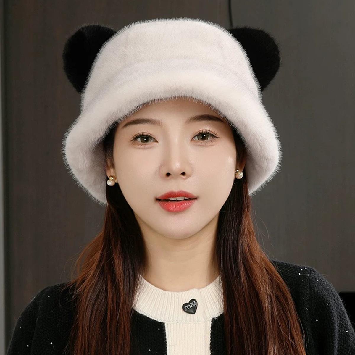 

Экологичная искусственная шапка-ушанка из искусственного меха норки для женщин с толстой зимней защитой ушей One size белый