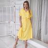 Summer polka dot printed short-sleeved mid-length dress women's fashion all-match elegant temperament