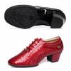 Scarpe Sportive da Donna in Pelle Suola Morbida Scarpe Quadrate per Adulti da Donna Pelle Moderne Scarpe da Danza Latina Sneaker da Sala da Ballo