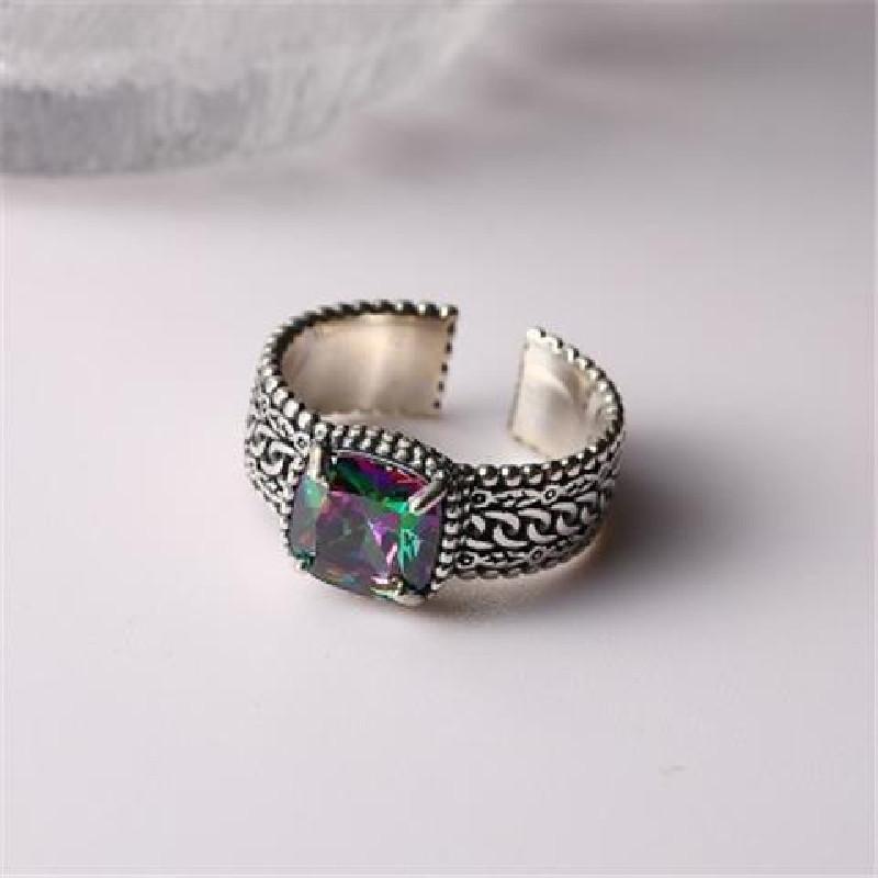 

925 Sterling Silver Colour Zircon Adjustable Rings For Women Wedding Vintage Luxury Jewelry Wholesale Accessories Jewellery серебряный
